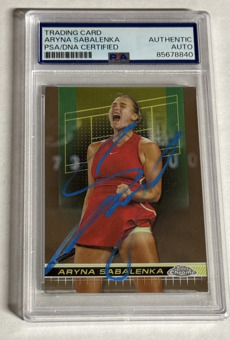 Aryna Sabalenka Signed Auto 2024 Topps Chrome Tennis RC Card PSA DNA