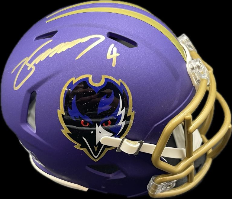 Zay Flowers Signed Mini Helmet BAS Autographed Baltimore Ravens