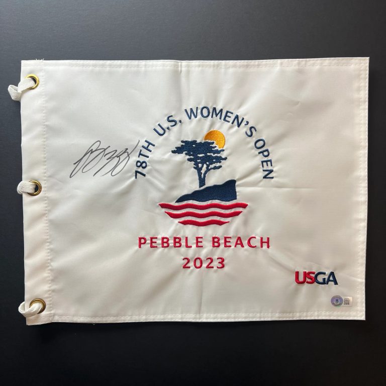 Rose Zhang Signed Golf Flag BAS Autographed