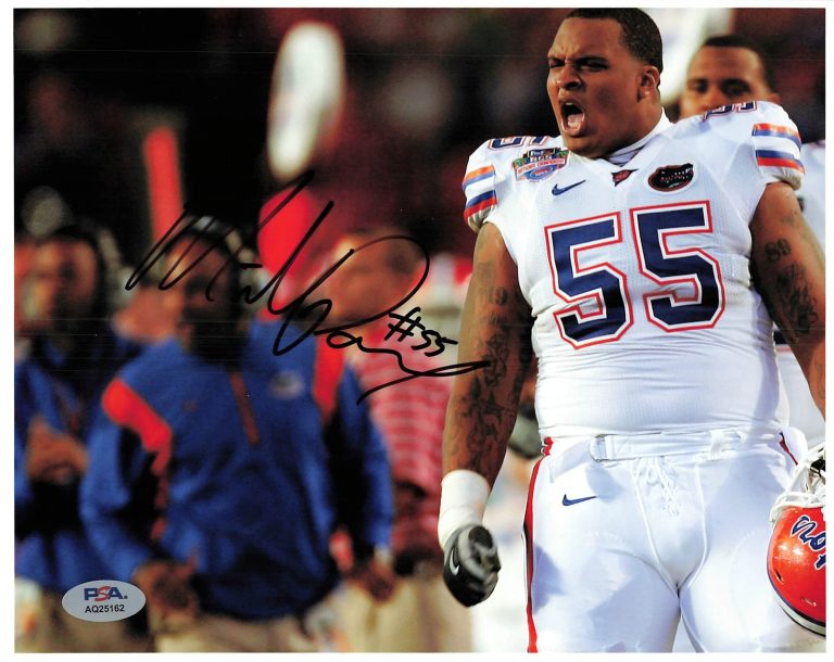 Mike Pouncey Signed Football PSA Autographed