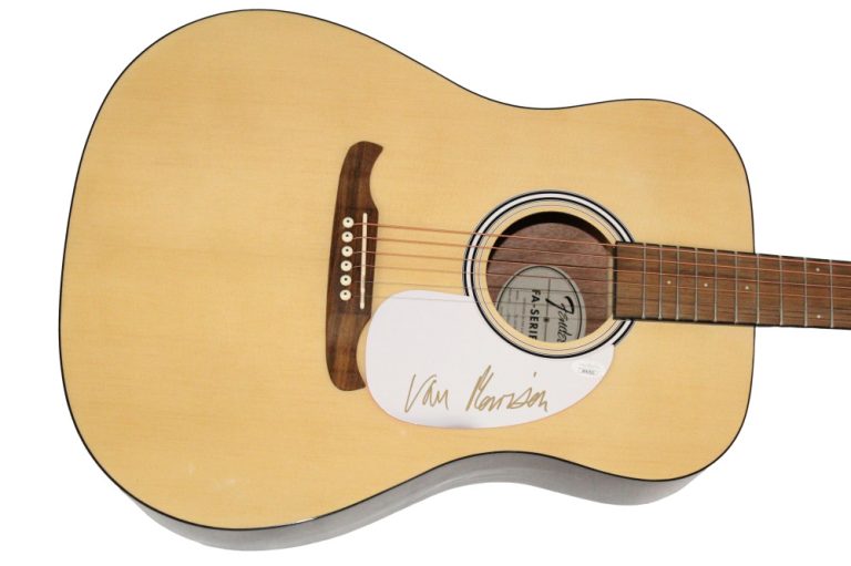 Van Morrison Signed Autograph Fender Acoustic Guitar Brown Eyed Girl w/ JSA COA