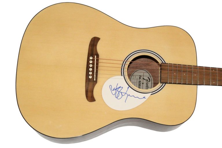 Jeff Lynne Electric Light Orchestra Signed Autograph Fender Acoustic Guitar JSA
