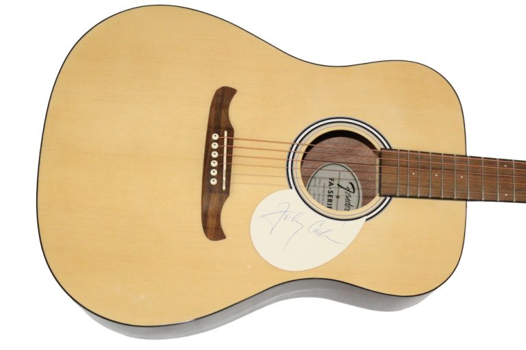 Johnny Cash Signed Autograph Fender Acoustic Guitar - I Walk The Line w/ JSA COA