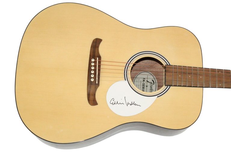 Eddie Vedder Pearl Jam Signed Autograph Fender Acoustic Guitar w/ Beckett COA