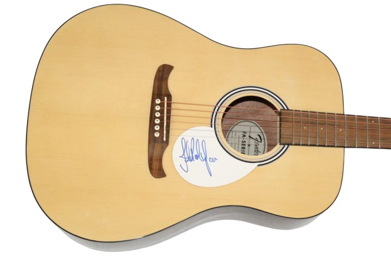 John Paul Jones Led Zeppelin Signed Autograph Fender Acoustic Guitar Beckett COA
