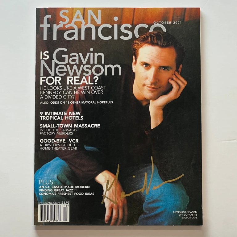 Gavin Newsom Signed 2001 San Francisco Magazine PSA Autographed