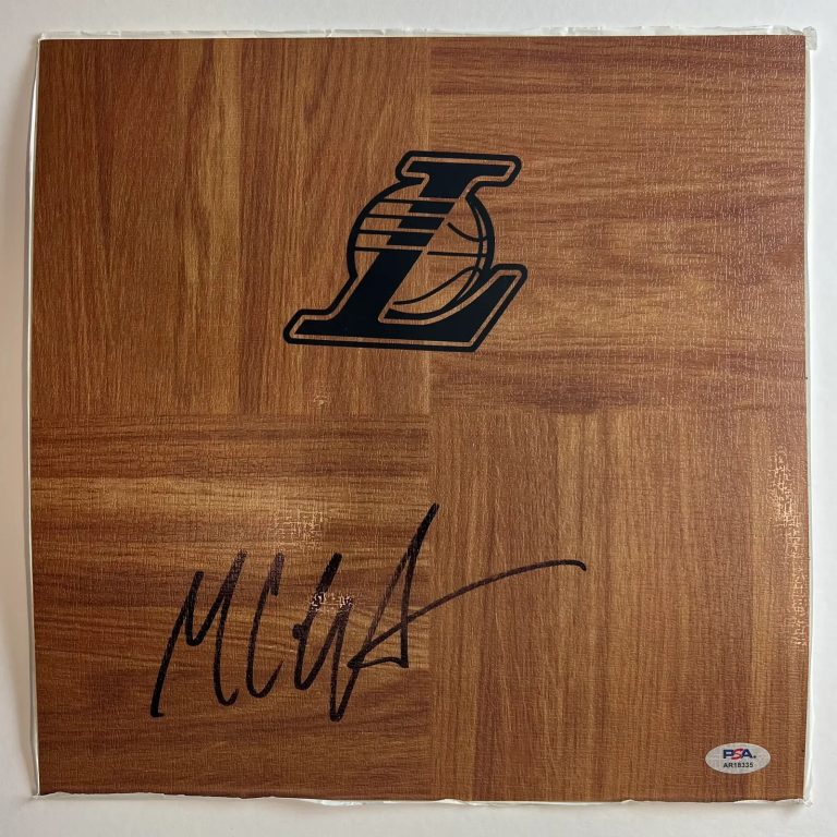 Max Christie Los Angeles Lakers Signed Floorboard NBA PSA