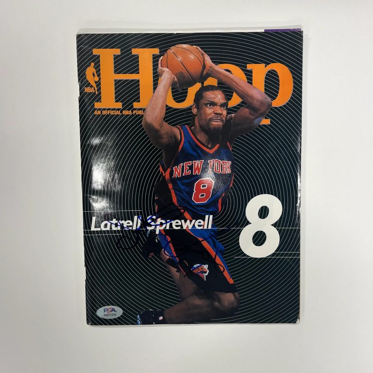 Latrell Sprewell Signed NBA Hoop Magazine PSA Autographed New York Knicks