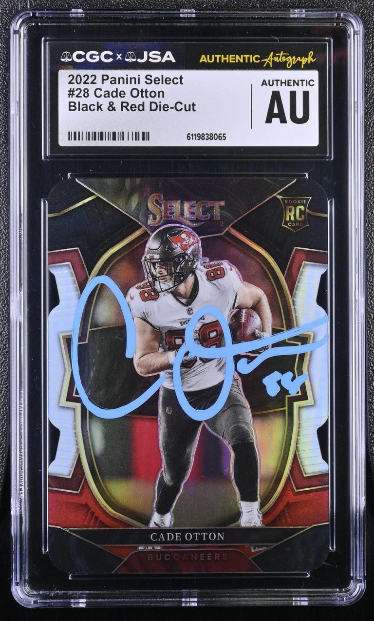 2022 Panini Select Black Red Die-Cut#28 Cade Otton Signed Card CGC JSA Auto Auth
