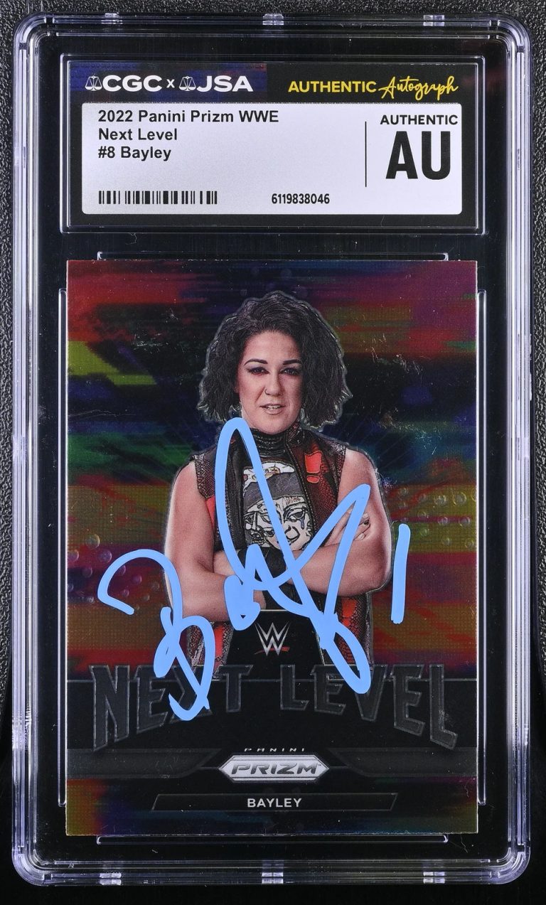 2022 Panini Prizm WWE #8 Next Level Bayley Signed Card CGC JSA Auto Auth