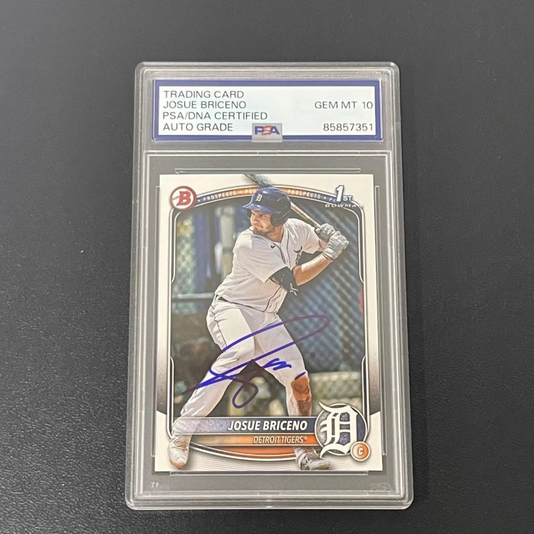 2025 Topps Bowman Prospects#BP-13 Josue Briceno Signed Card Auto 10 PSA Slabbed