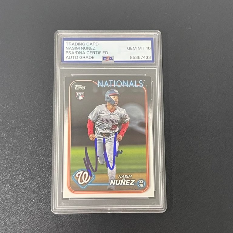 2024 Topps #US267 Nasim Nunez Signed Card Auto 10 PSA Slabbed Nationals