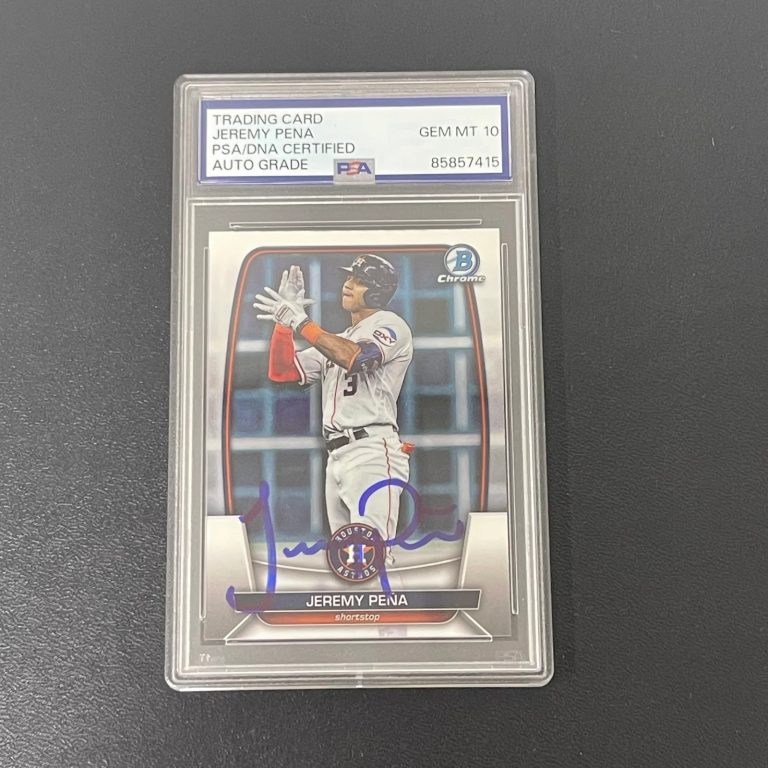 2023 Topps Bowman Chrome#61 Jeremy Pena Signed Card Auto 10 PSA Slabbed Astros