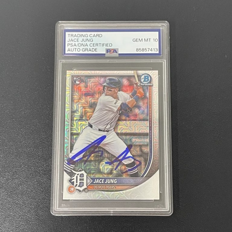 2025 Topps Bowman Chrome#59 Jace Jung Signed Card Auto 10 PSA Slabbed Tigers