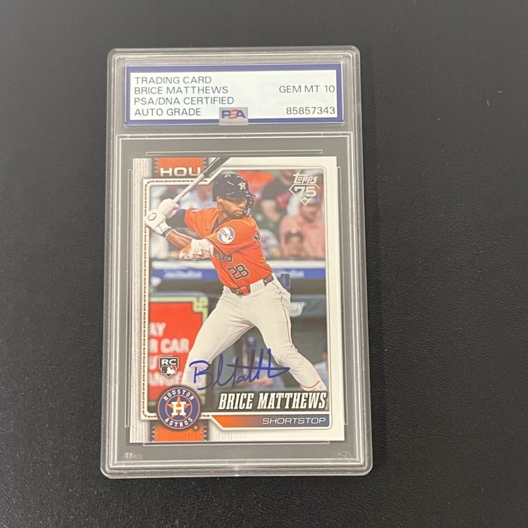 2026 Topps 75 #132 Brice Matthews Signed Card Auto 10 PSA Slabbed Houston Astros