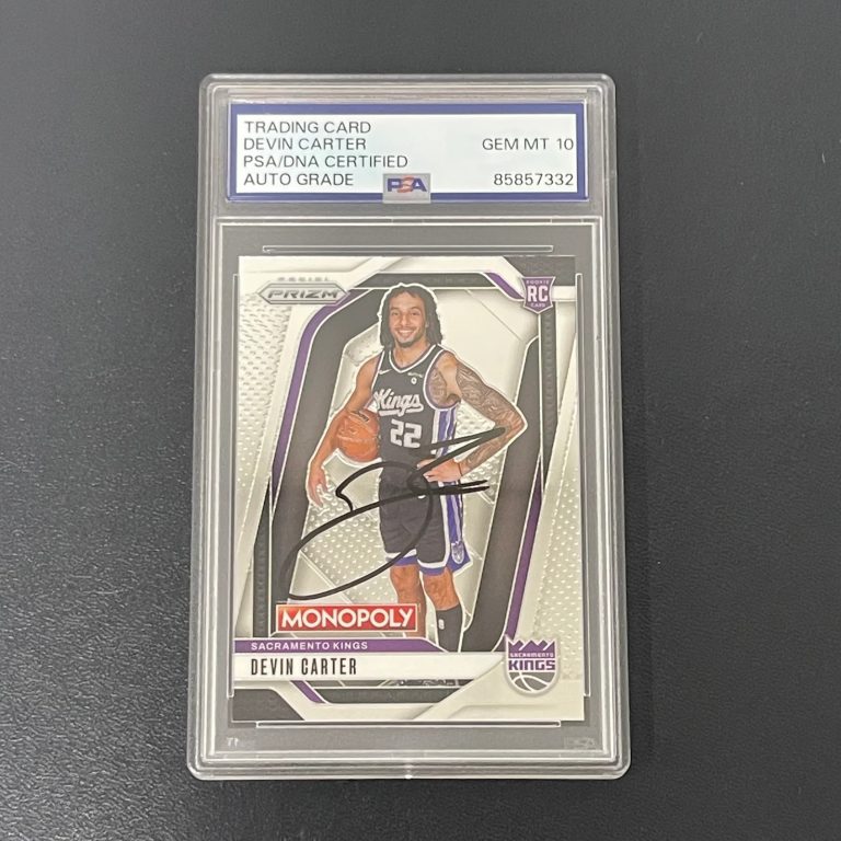 2024-25 Panini Prizm #39 Devin Carter Signed Card Auto 10 PSA Slabbed Sacramento