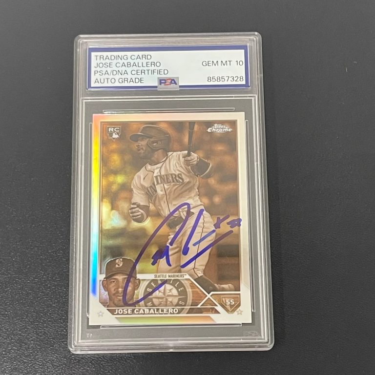 2023 Topps Chrome#USC40 Jose Caballero Signed Card Auto 10 PSA Slabbed Mariners