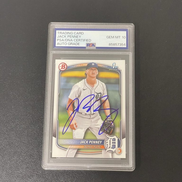 2025 Topps 1st Bowman#BP-60 Jack Penney Signed Card Auto 10 PSA Slabbed Detroit