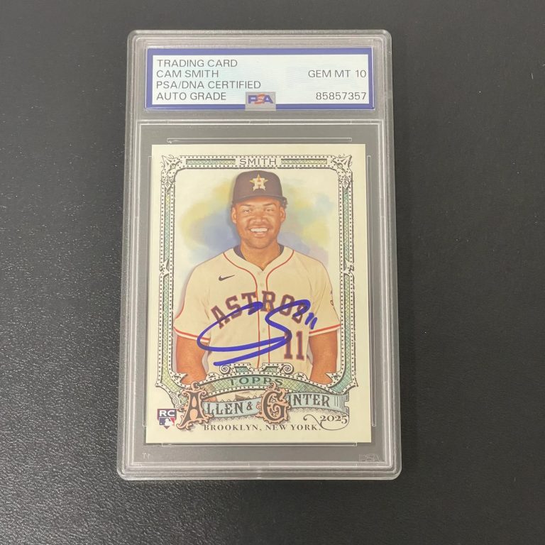 2025 Topps Allen & Ginter#189 Cam Smith Signed Card Auto 10 PSA Slabbed Astros