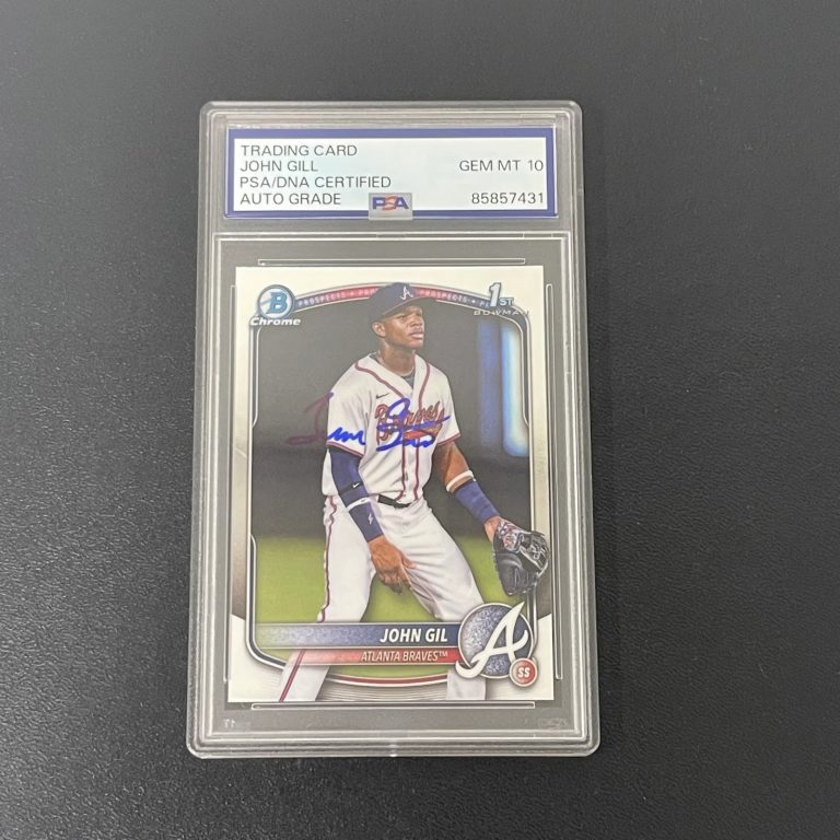 2025 Topps Bowman Chrome#BCP-172 John Gill Signed Card Auto10 PSA Slabbed Braves