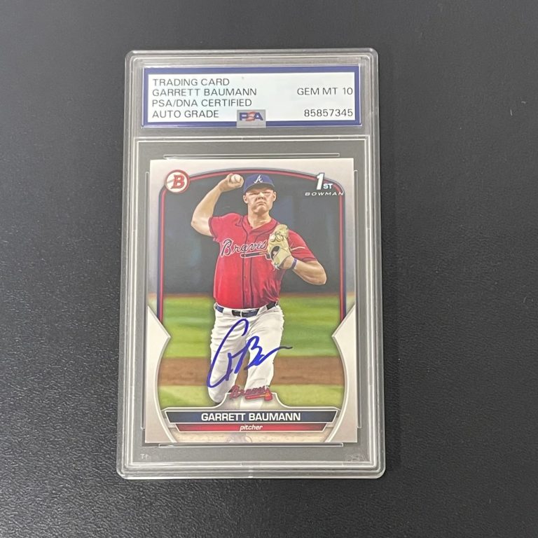 2023 Topps Bowman#BD-172 Garrett Baumann Signed Card Auto 10 PSA Slabbed Braves
