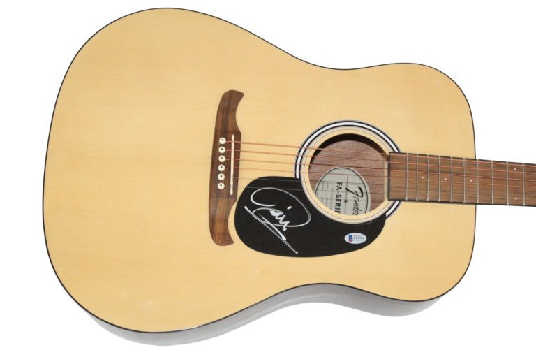 Barry Gibb Bee Gees Signed Autograph Fender Acoustic Guitar w/ Beckett COA