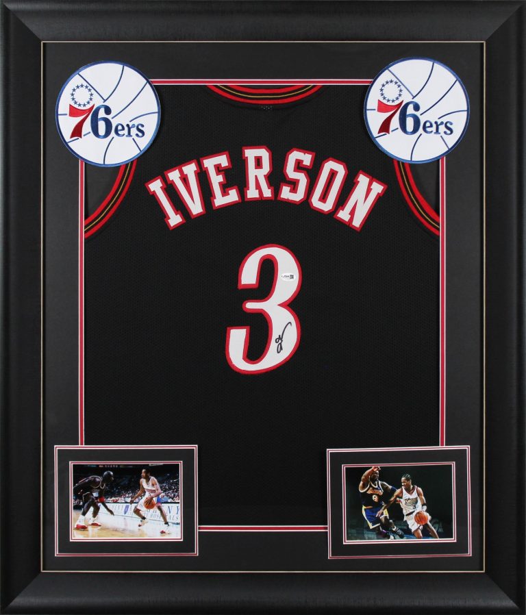 Allen Iverson Authentic Signed Black Pro Style Framed Jersey Autographed JSA