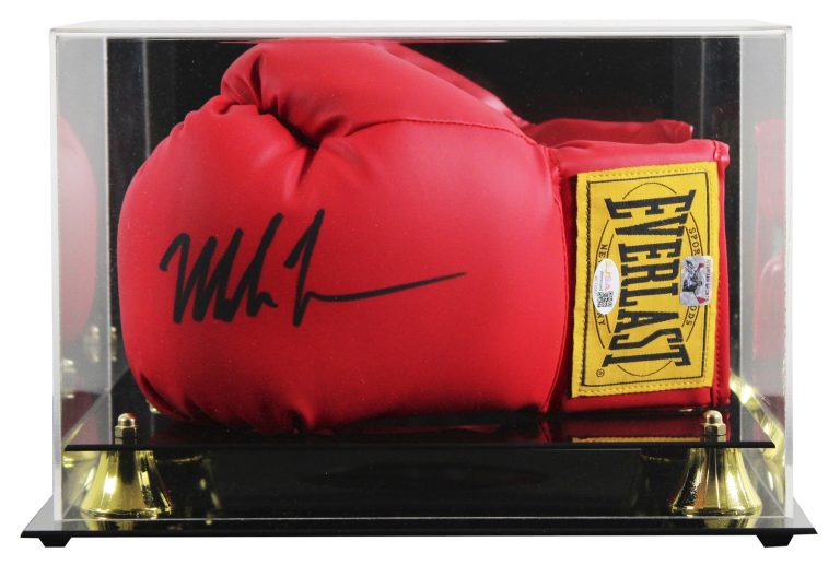 Mike Tyson Signed Left Hand Red Everlast Boxing Glove W/ Case JSA Witness
