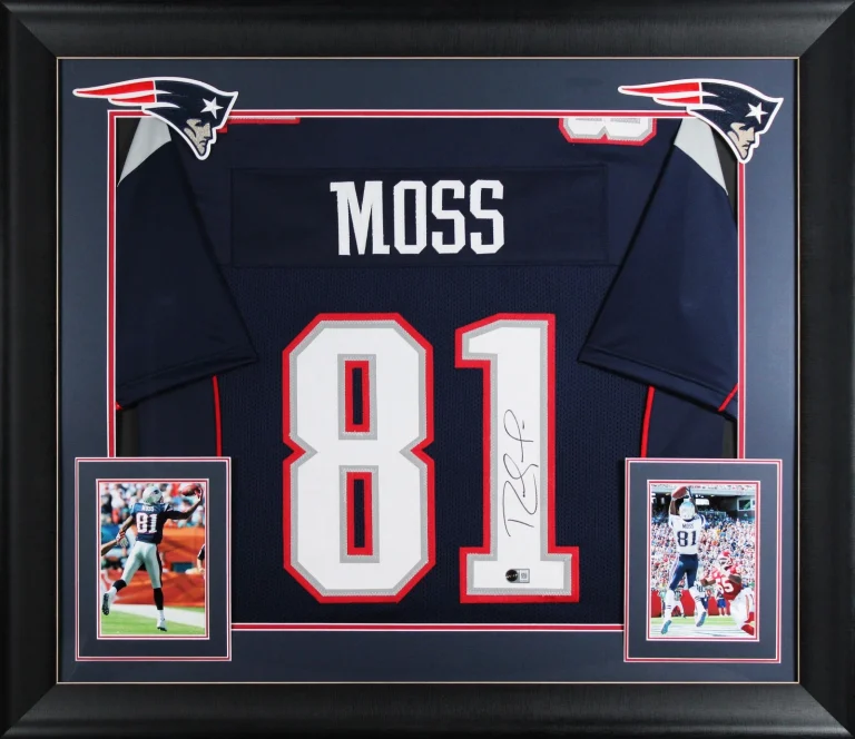 Randy Moss Authentic Signed Navy Blue Pro Style Framed Jersey BAS Witnessed