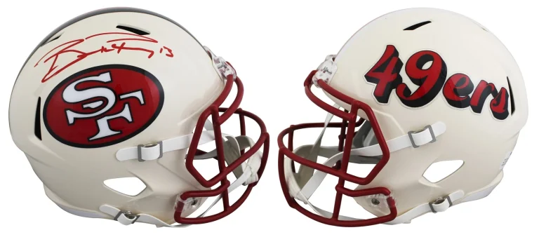 49ers Brock Purdy Signed Retro Full Size Speed Rep Helmet BAS Witnessed