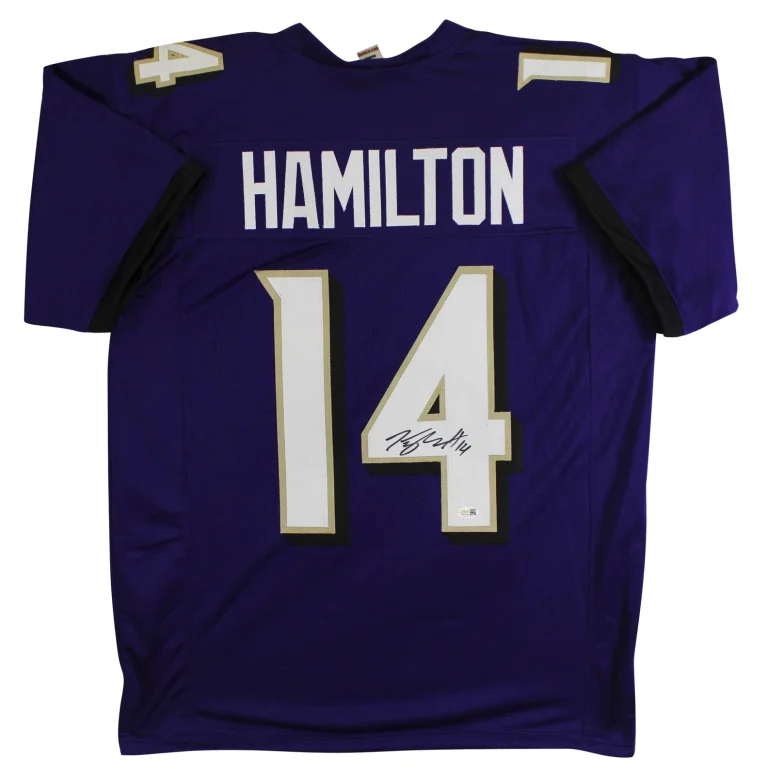 Kyle Hamilton Authentic Signed Purple Pro Style Jersey Autographed JSA Witness