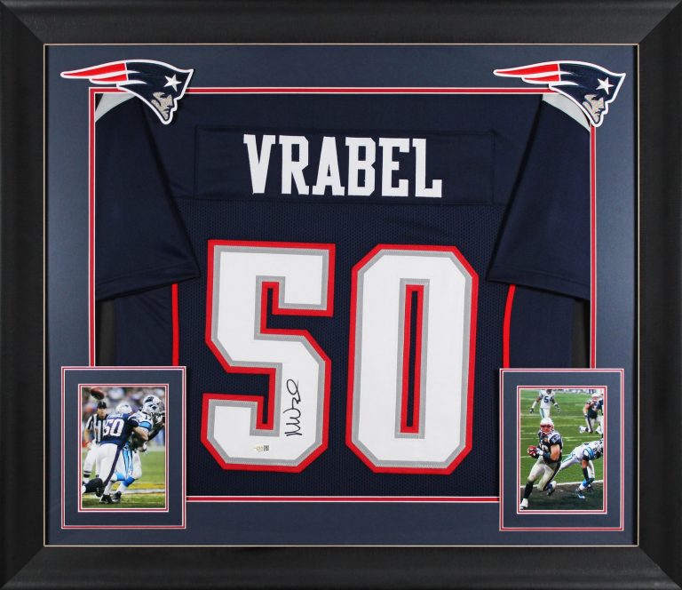 Mike Vrabel Authentic Signed Navy Pro Style Framed Jersey JSA Witness