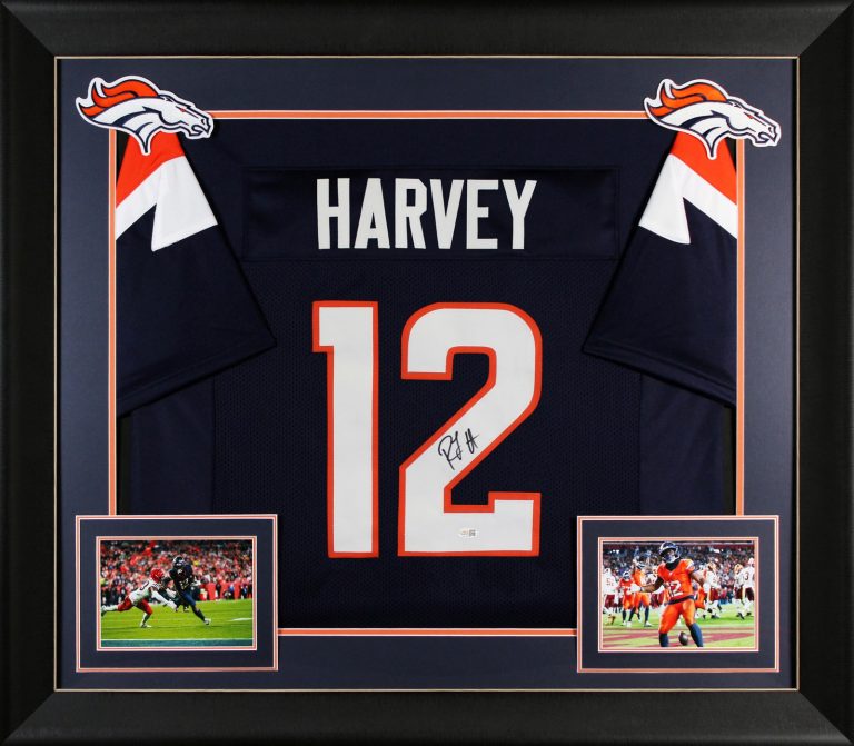 R.J. Harvey Authentic Signed Navy Pro Style Framed Jersey JSA Witness