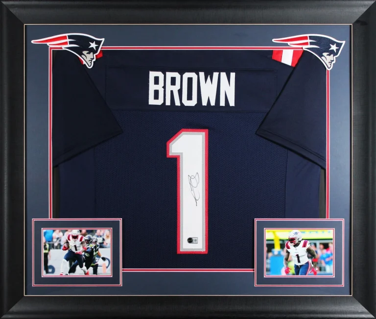 A.J. Brown Authentic Signed Navy Pro Style Framed Jersey BAS Witnessed