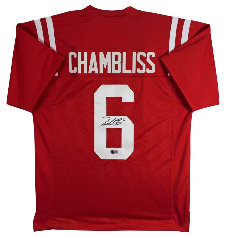 Ole Miss Trinidad Chambliss Authentic Signed Red Pro Style Jersey BAS