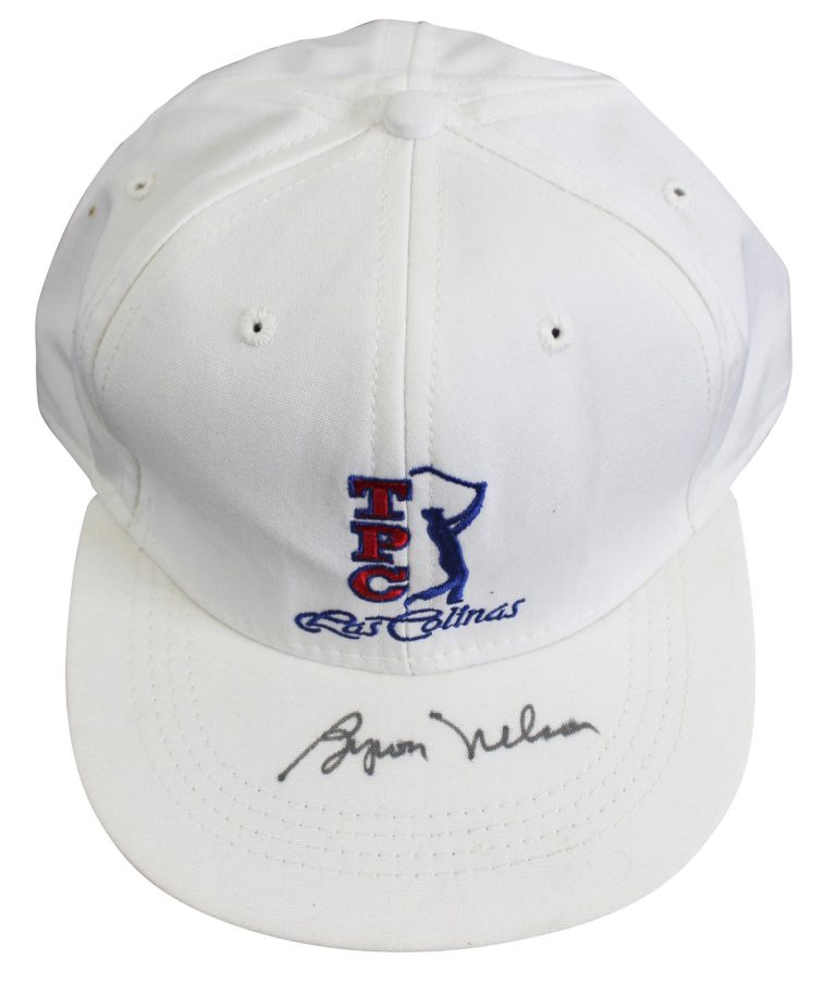 Byron Nelson Authentic Signed White TPC Las Colinas Adjustable Hat BAS #BY103672