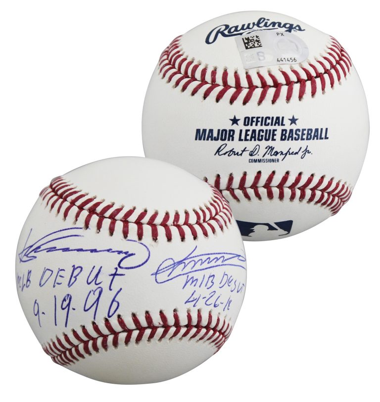 Vladimir Guerrero Sr. & Vladimir Guerrero Jr. Signed OML Baseball MLB #PX441456