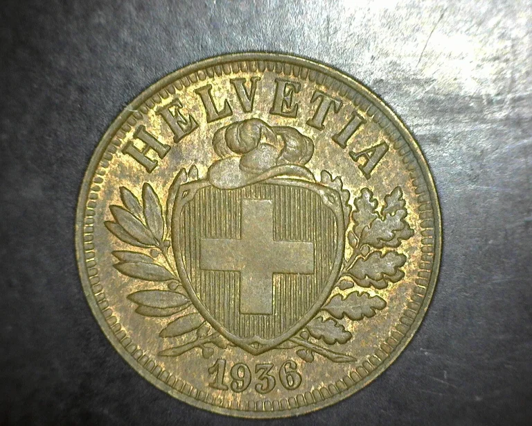 1936 Swiss 2 Rappen XF