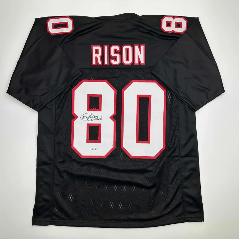 Autographed/Signed Andre Rison Atlanta Black Jersey Beckett BAS COA