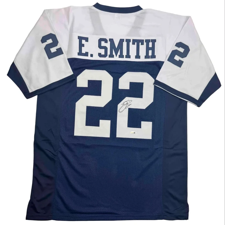 Autographed/Signed Emmitt Smith Dallas Thanksgiving Jersey Beckett COA