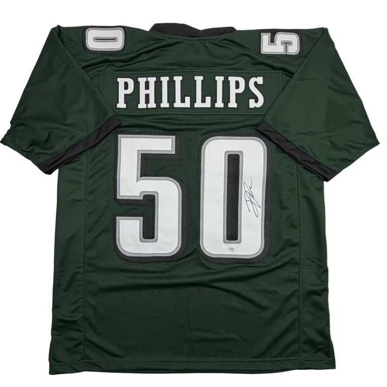 Signed Jaelan Phillips Philadelphia Midnight Green Jersey PSA COA