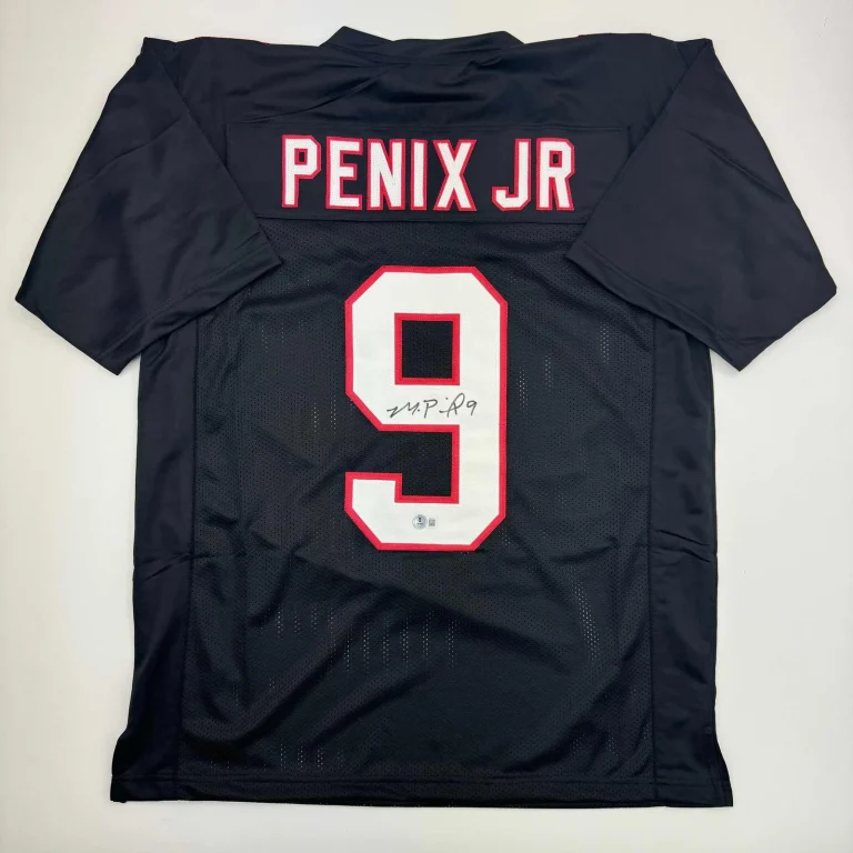 Autographed/Signed Michael Penix Jr. Atlanta Black Jersey Beckett COA