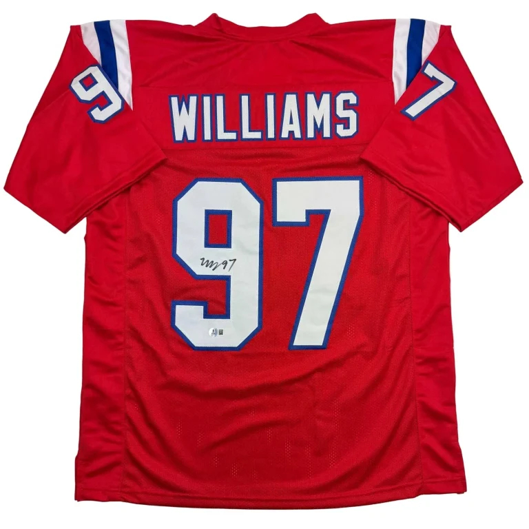 Autographed/Signed Milton Williams New England Red Jersey Beckett BAS COA