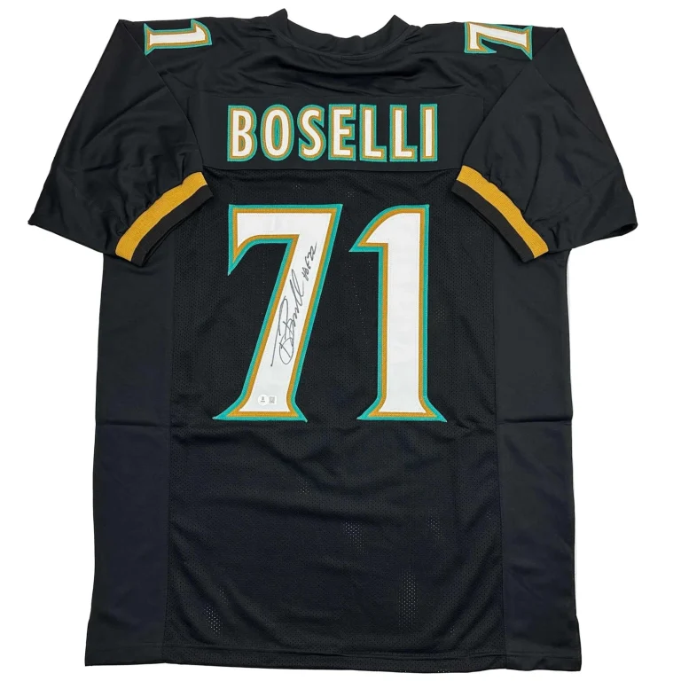 Autographed/Signed Tony Boselli HOF 22 Jacksonville Black Jersey BAS COA
