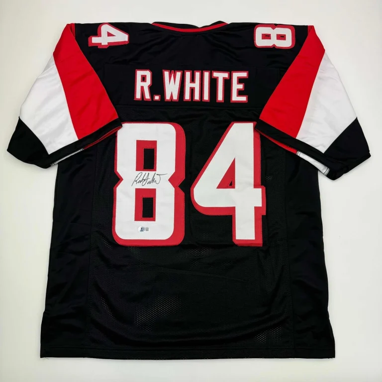 Autographed/Signed Roddy White Atlanta Black Jersey Beckett BAS COA