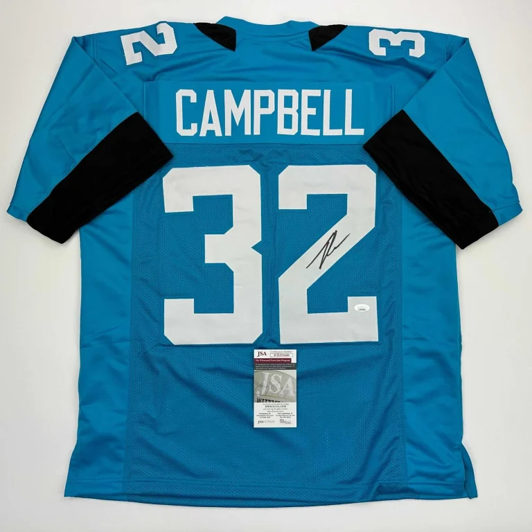 Autographed/Signed Tyson Campbell Jacksonville Teal Football Jersey JSA COA