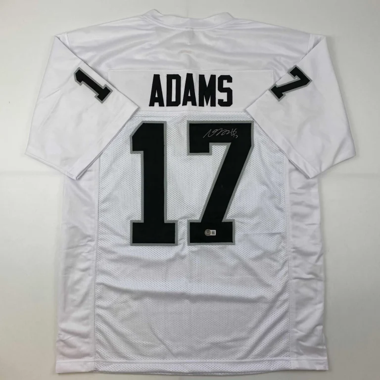 Autographed/Signed Davante Adams Las Vegas Oakland White Jersey Beckett COA