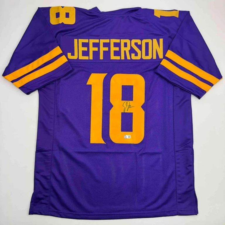 Autographed/Signed Justin Jefferson Minnesota Color Rush Jersey JSA COA