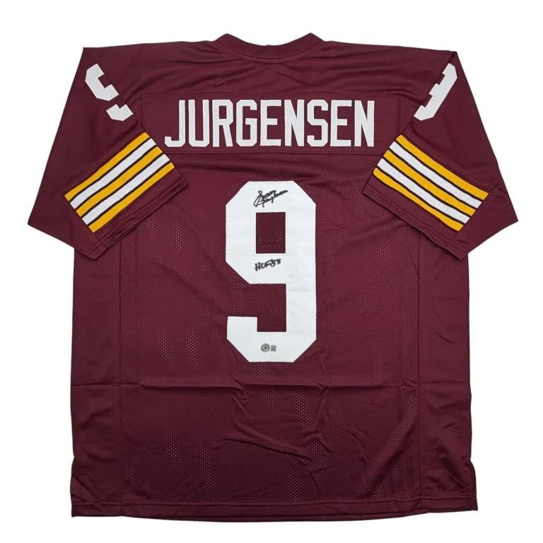 Signed Sonny Jurgensen HOF 83 Washington Burgundy Jersey BAS COA