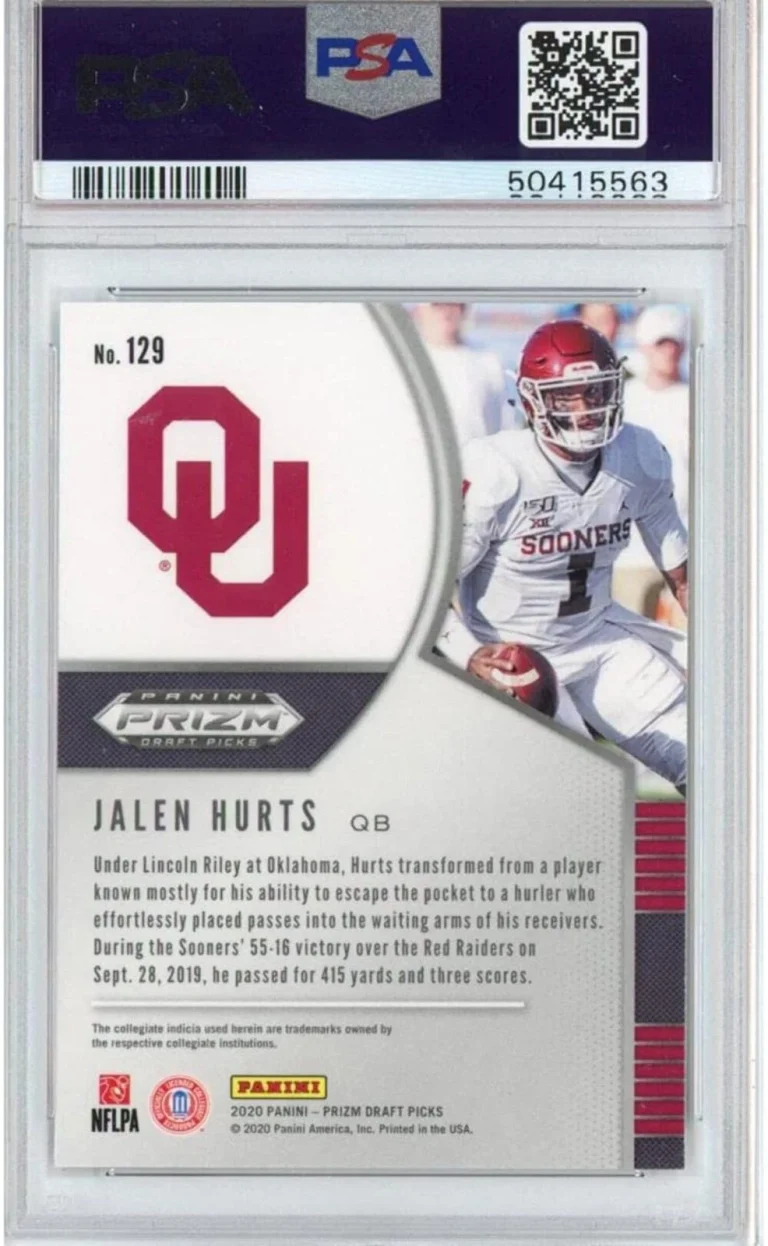Graded 2020 Panini Prizm Draft Picks DP JALEN HURTS #129 Rookie RC Card PSA 10